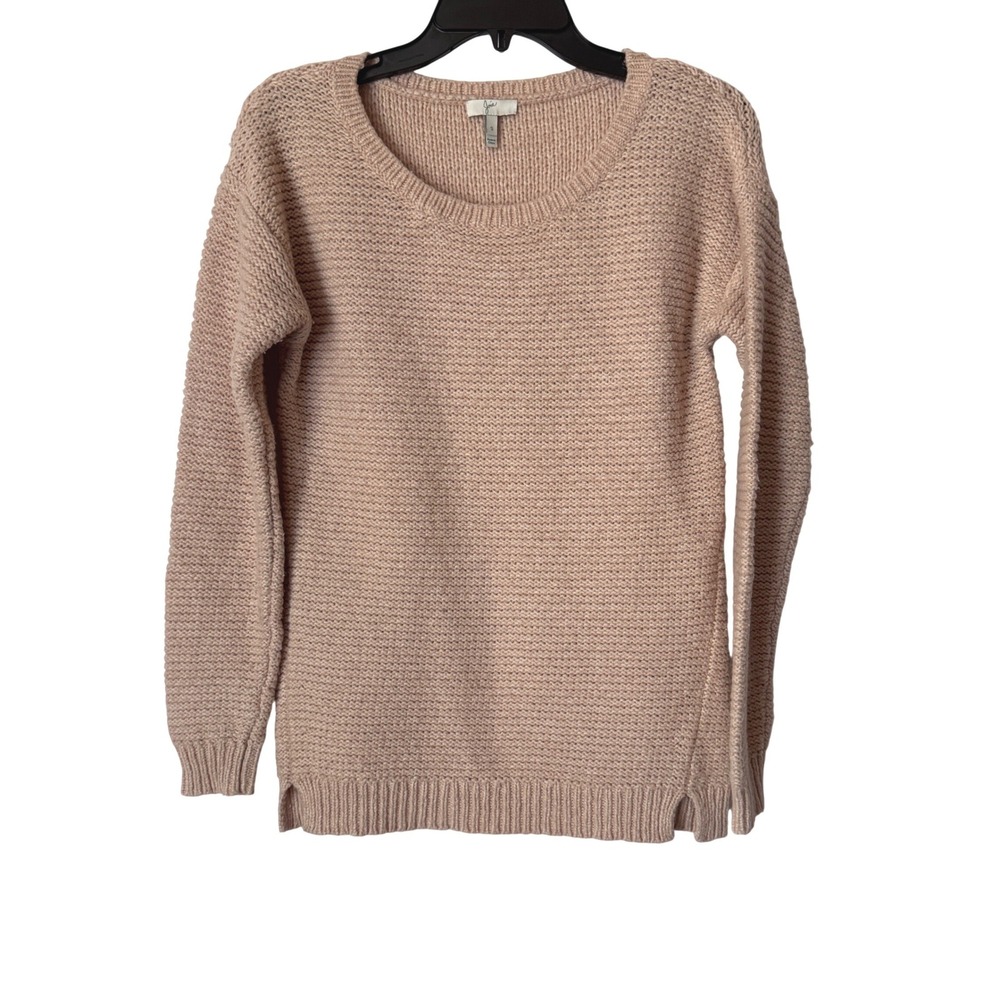 Joie Womens S Sweater Blush Pink Wool Camel Waffle Knit Pullover
